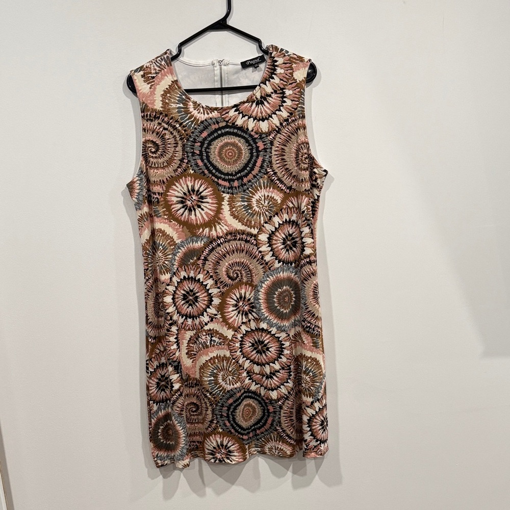Papa Vancouver Swirl Pattern Sleeveless Midi Dress